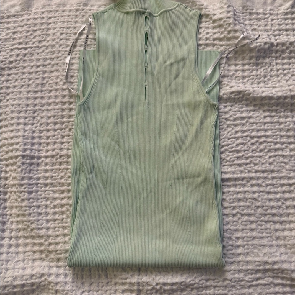 Marciano Light Green Ribbed Sleeveless Dress